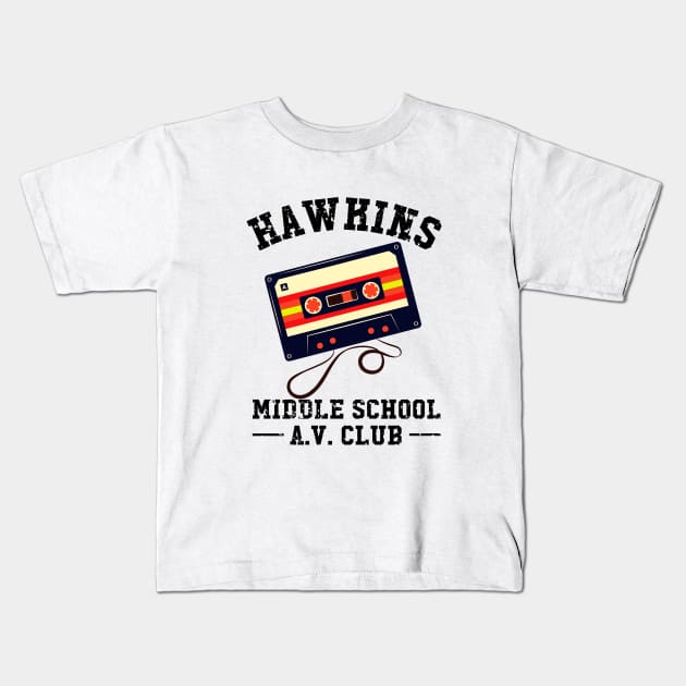 Hawkins Middle School Kids T-Shirt by newledesigns